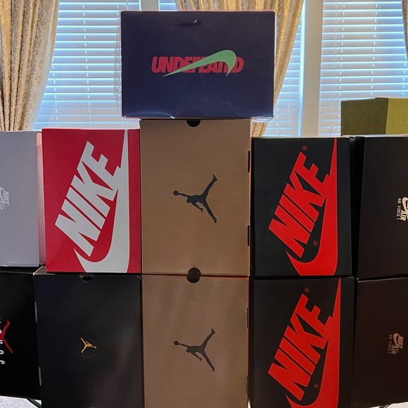 Nike Shoe Boxes (Empty) $12 per box. 1 Large 15x15 Burberry Box ($30). - Picture 1 of 4
